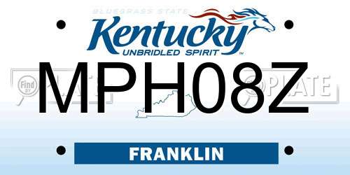 MPH08Z Kentucky License Plate