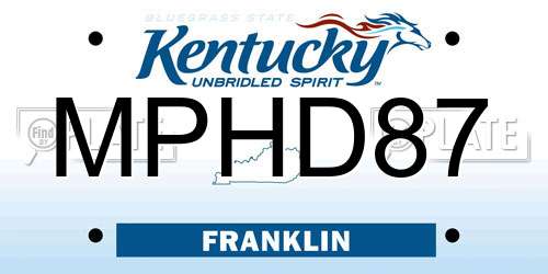 MPHD87 Kentucky License Plate