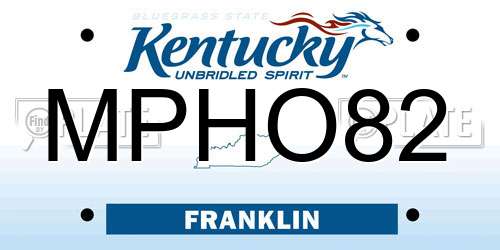 MPHO82 Kentucky License Plate