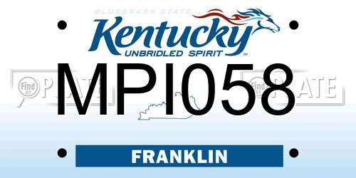 MPI058 Kentucky License Plate