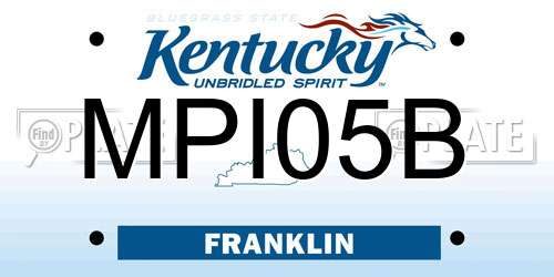 MPI05B Kentucky License Plate