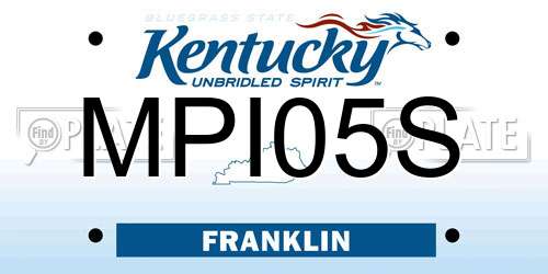 MPI05S Kentucky License Plate