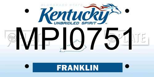 MPI0751 Kentucky License Plate