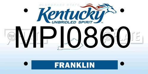 MPI0860 Kentucky License Plate