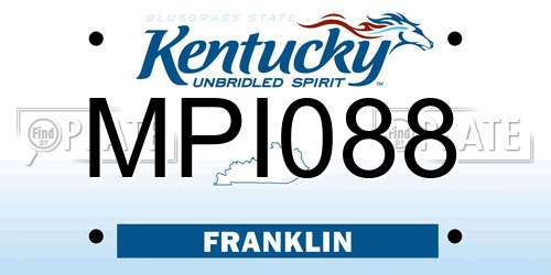 MPI088 Kentucky License Plate