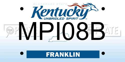 MPI08B Kentucky License Plate