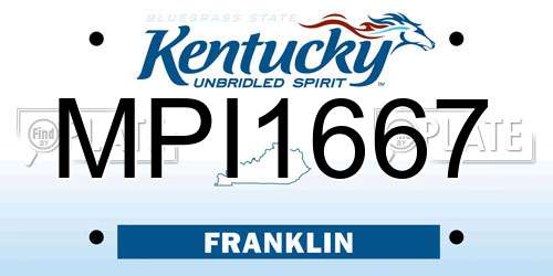 MPI1667 Kentucky License Plate