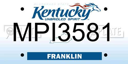 MPI3581 Kentucky License Plate