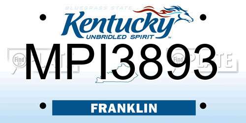 MPI3893 Kentucky License Plate