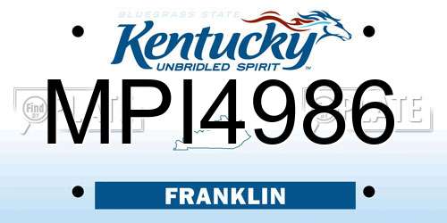 MPI4986 Kentucky License Plate