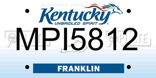 MPI5812 Kentucky License Plate