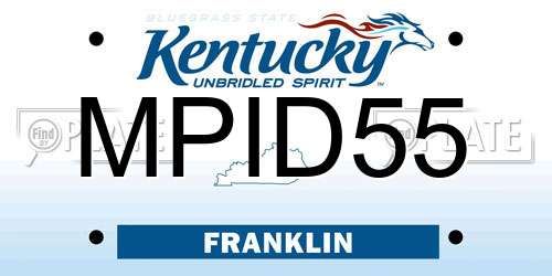 MPID55 Kentucky License Plate