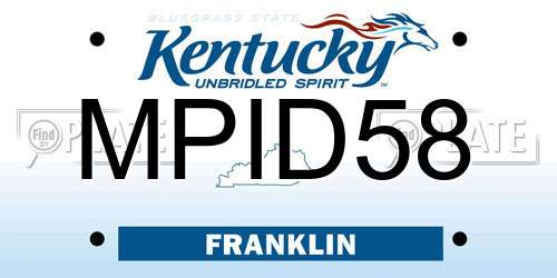 MPID58 Kentucky License Plate