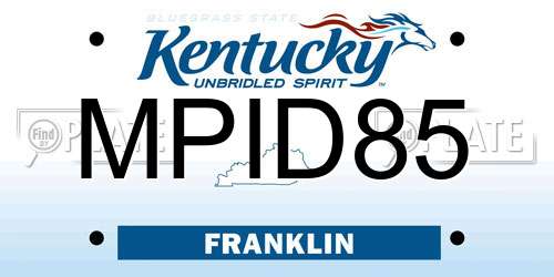 MPID85 Kentucky License Plate