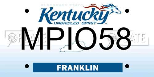 MPIO58 Kentucky License Plate