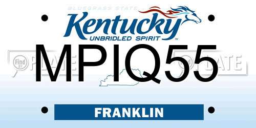 MPIQ55 Kentucky License Plate