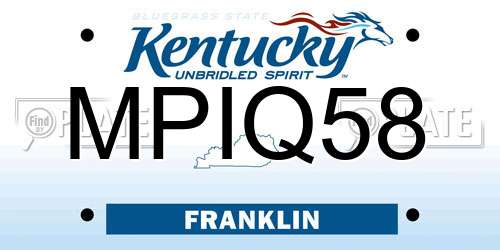 MPIQ58 Kentucky License Plate
