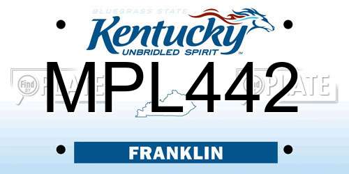 MPL442 Kentucky License Plate
