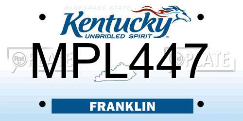 MPL447 Kentucky License Plate
