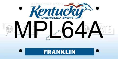 MPL64A Kentucky License Plate