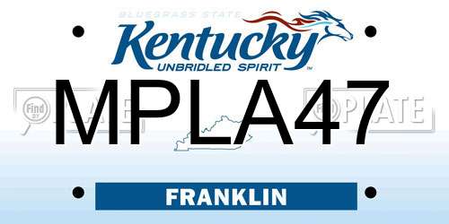 MPLA47 Kentucky License Plate