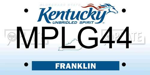 MPLG44 Kentucky License Plate
