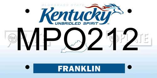 MPO212 Kentucky License Plate