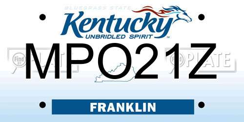MPO21Z Kentucky License Plate