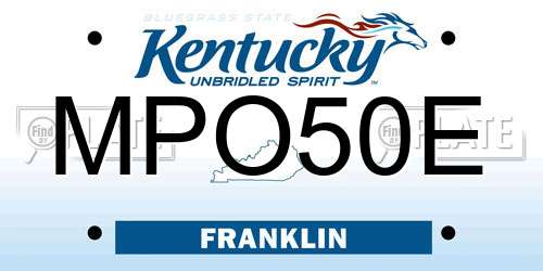 MPO50E Kentucky License Plate
