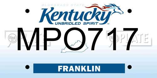 MPO717 Kentucky License Plate