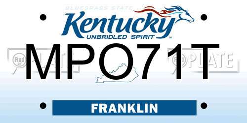MPO71T Kentucky License Plate
