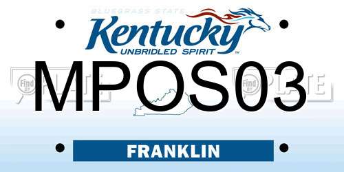 MPOS03 Kentucky License Plate