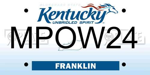 MPOW24 Kentucky License Plate