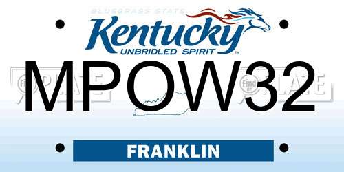 MPOW32 Kentucky License Plate
