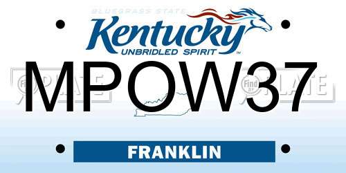 MPOW37 Kentucky License Plate