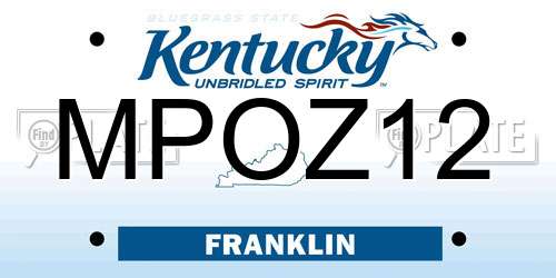 MPOZ12 Kentucky License Plate