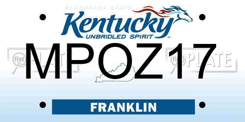 MPOZ17 Kentucky License Plate