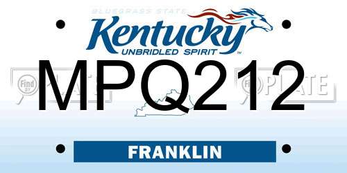 MPQ212 Kentucky License Plate