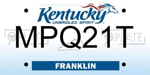 MPQ21T Kentucky License Plate