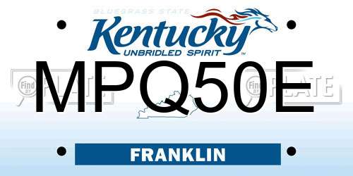 MPQ50E Kentucky License Plate