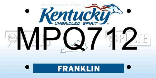 MPQ712 Kentucky License Plate