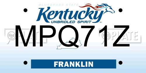 MPQ71Z Kentucky License Plate