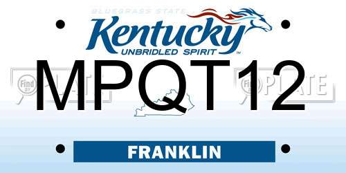 MPQT12 Kentucky License Plate