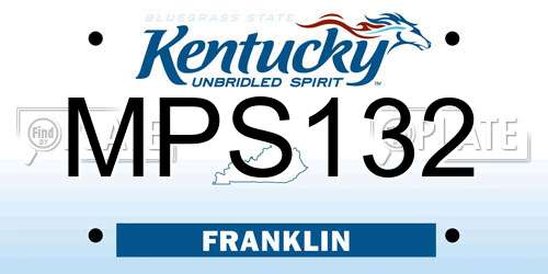MPS132 Kentucky License Plate
