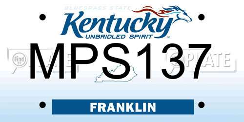 MPS137 Kentucky License Plate