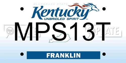 MPS13T Kentucky License Plate