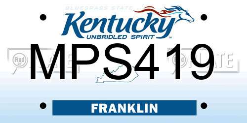 MPS419 Kentucky License Plate