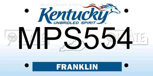 MPS554 Kentucky License Plate