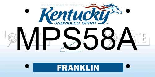 MPS58A Kentucky License Plate