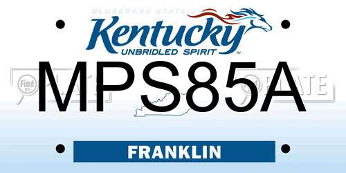 MPS85A Kentucky License Plate